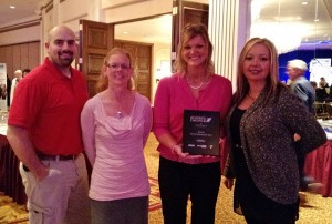 Jason Eiting, Rhonda Pagel, Alyssa Kwasny and Kristie Wagner accepting the Milwaukee Business Journal's 2015 Healthiest Employer Award.
