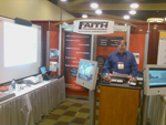 Jeremiah Boughton in Faith Technologies' booth at the K-12 BrainStorm Conference.